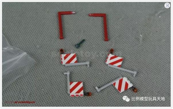 支撐腿，警示燈，警示牌等。